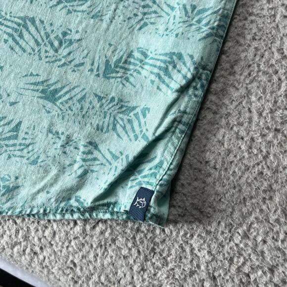 Southern Tide Shirt Mens Large Floral Hawaiian Linen Short Sleeve Button Down - Picture 9 of 11